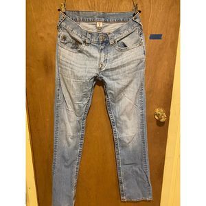 True Religion Jeans, Blue, Size 31 Men, Weathered and Distressed Ankles